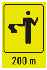 Znak predznak za neposredno regulisanje saobraćaja na mestu na kome se izvode radovi (III-90)
